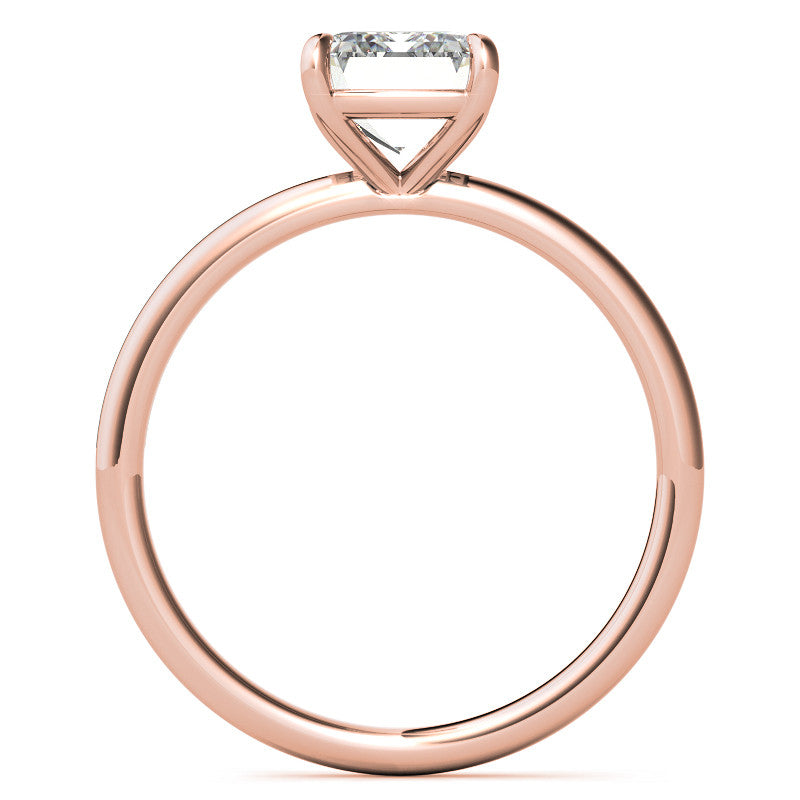 Emerald / Radiant Moissanite Petite Solitaire Ring