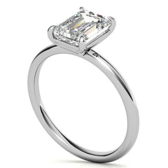 Emerald / Radiant Moissanite Petite Solitaire Ring