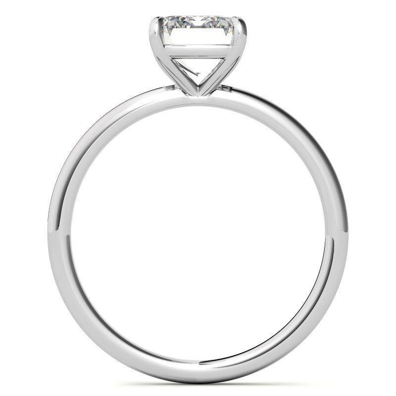 Emerald / Radiant Moissanite Petite Solitaire Ring