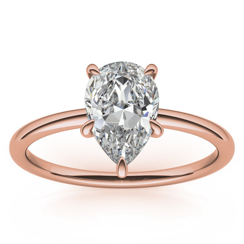 Pear Moissanite Petite Solitaire Ring