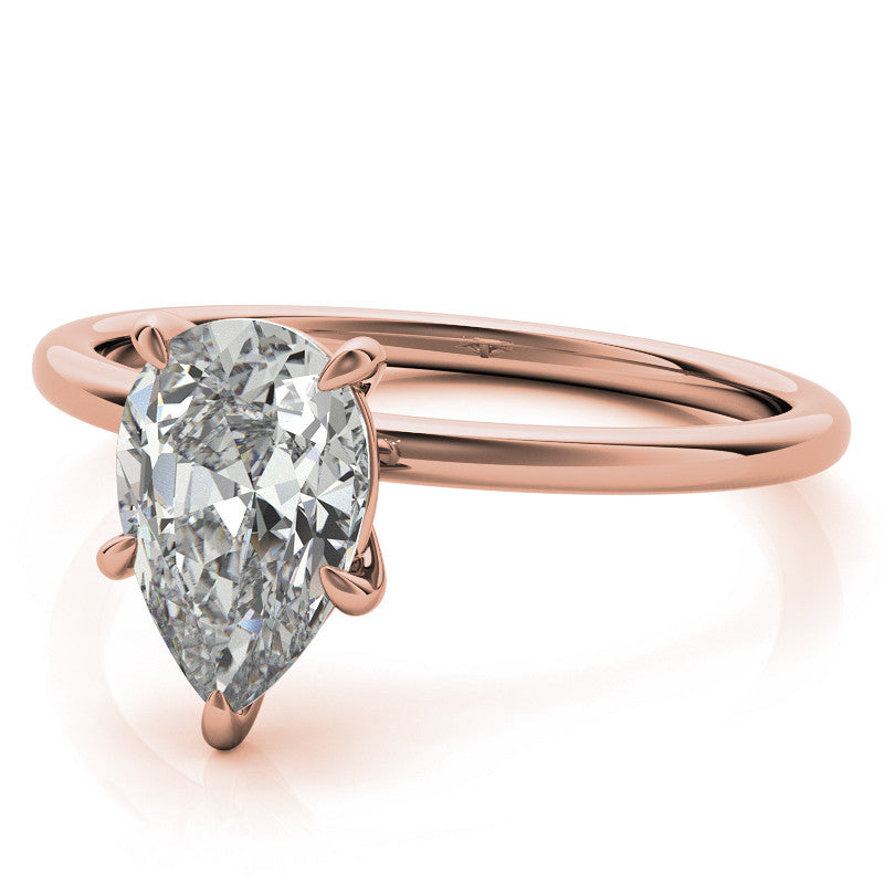 Pear Moissanite Petite Solitaire Ring