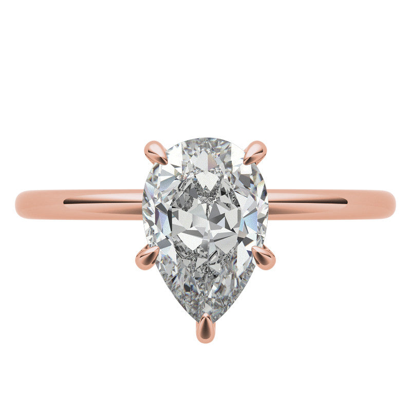 Pear Moissanite Petite Solitaire Ring