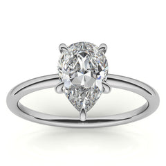 Pear Moissanite Petite Solitaire Ring