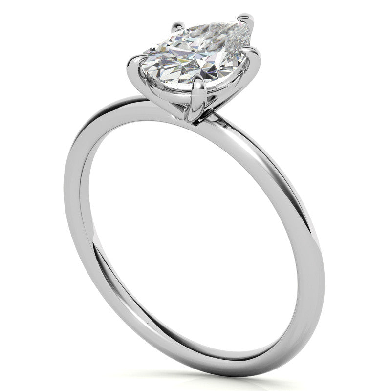 Pear Moissanite Petite Solitaire Ring