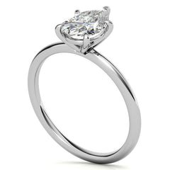 Pear Moissanite Petite Solitaire Ring