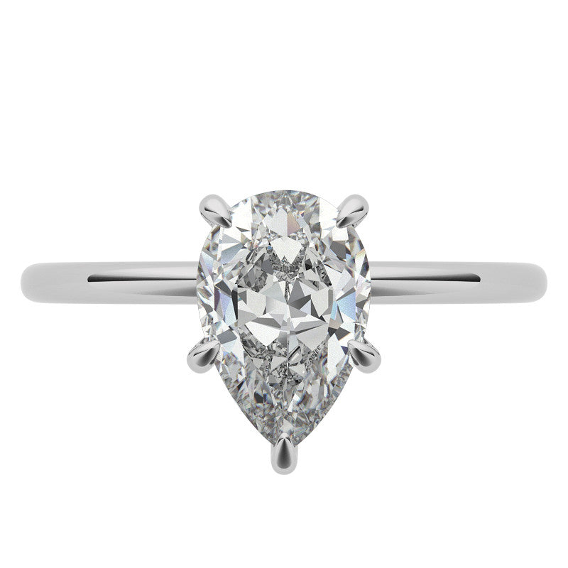 Pear Moissanite Petite Solitaire Ring