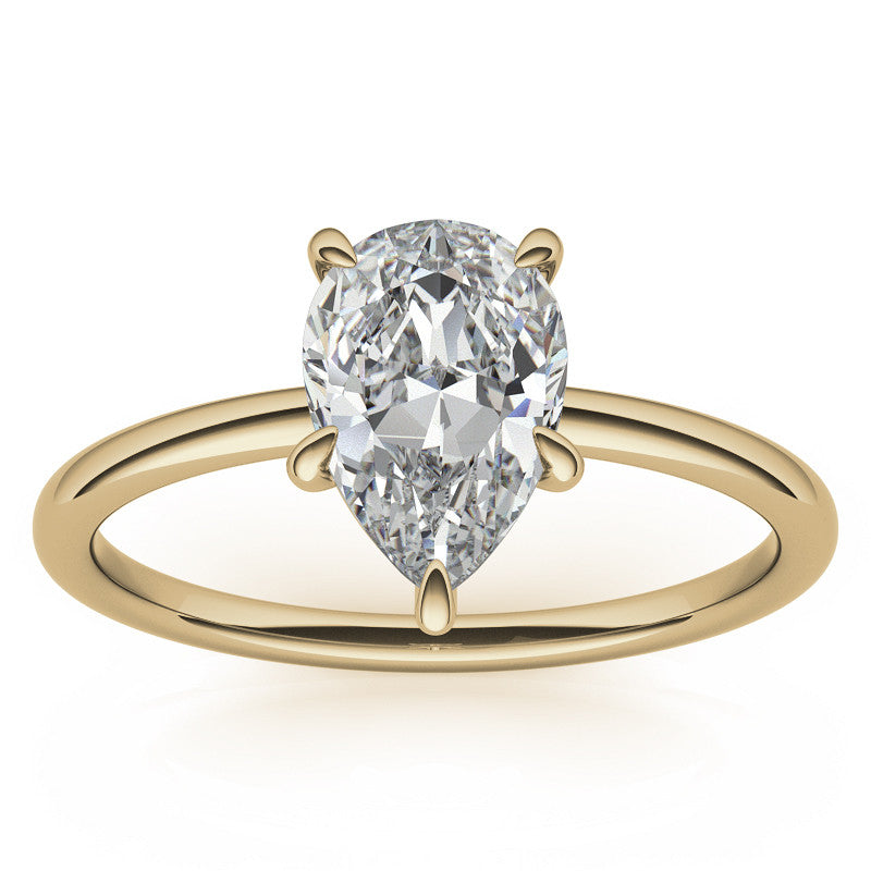 Pear Moissanite Petite Solitaire Ring