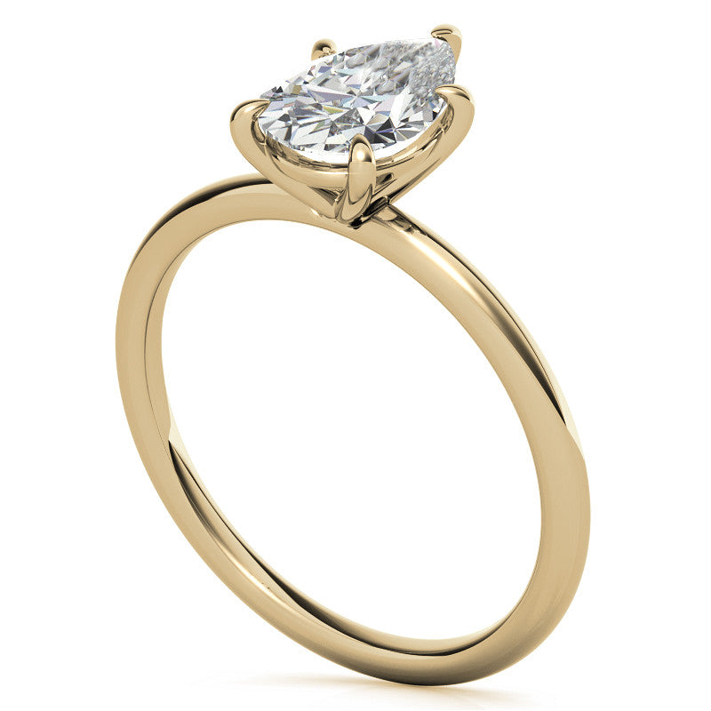Pear Moissanite Petite Solitaire Ring