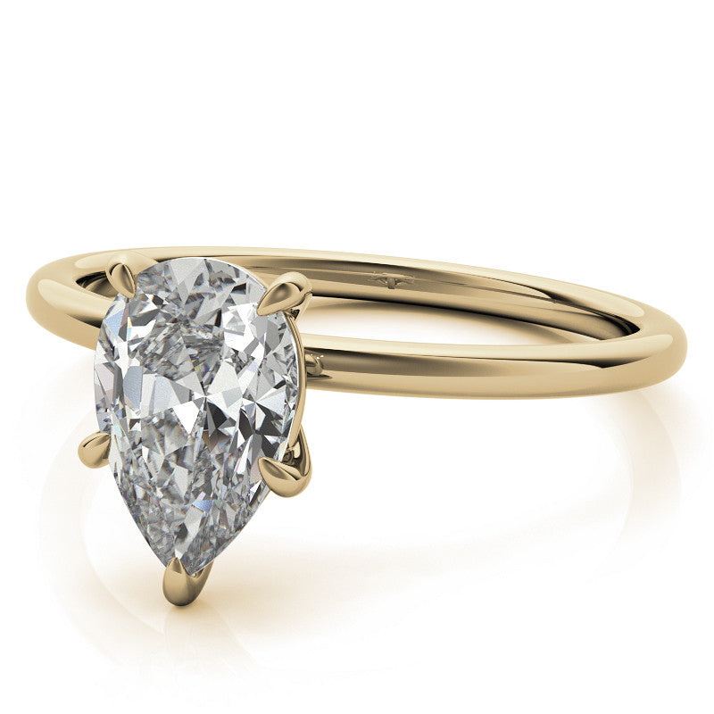 Pear Moissanite Petite Solitaire Ring