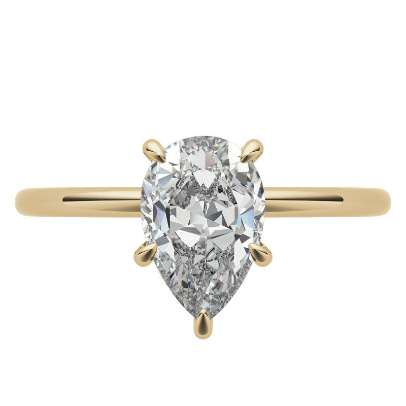 Pear Moissanite Petite Solitaire Ring