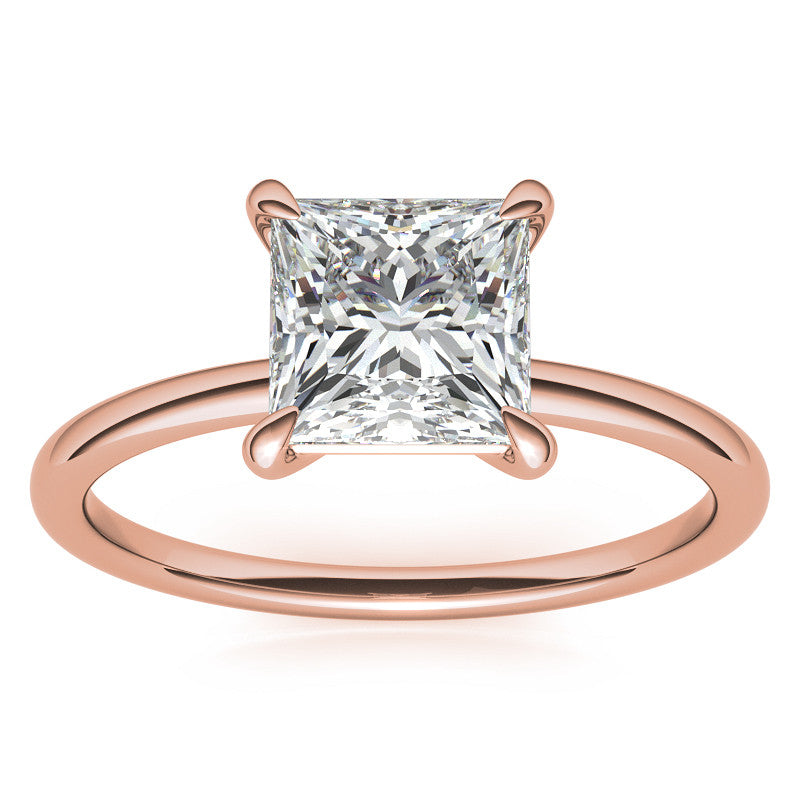 Princess cut Moissanite Petite Solitaire Ring