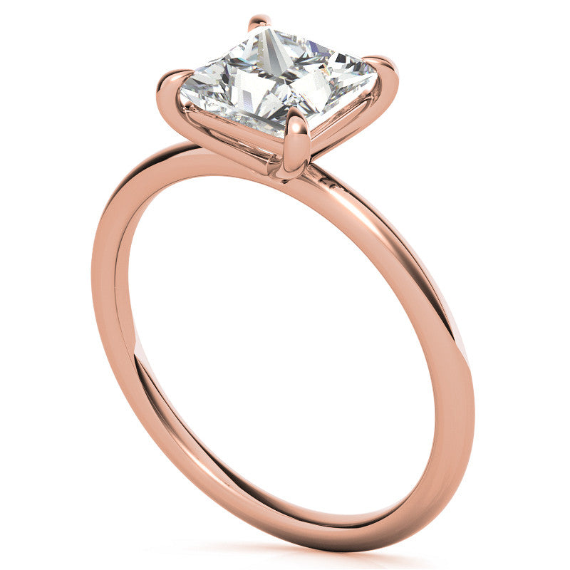 Princess cut Moissanite Petite Solitaire Ring