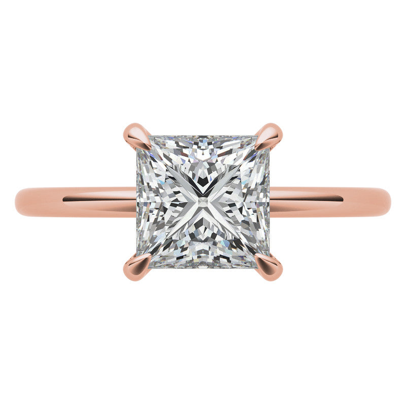 Princess cut Moissanite Petite Solitaire Ring