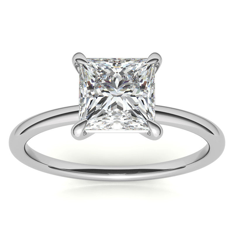 Princess cut Moissanite Petite Solitaire Ring