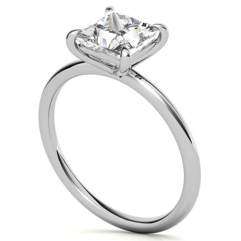 Princess cut Moissanite Petite Solitaire Ring