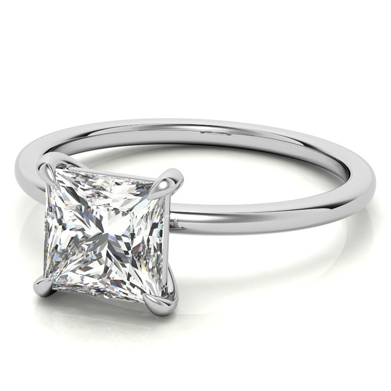 Princess cut Moissanite Petite Solitaire Ring