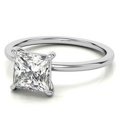 Princess cut Moissanite Petite Solitaire Ring