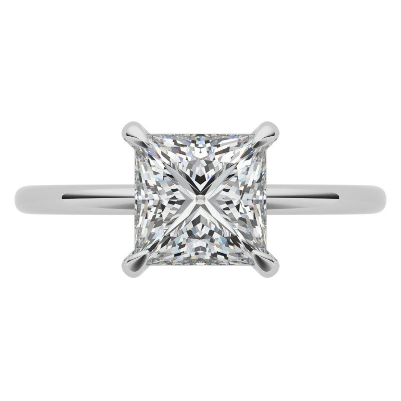 Princess cut Moissanite Petite Solitaire Ring