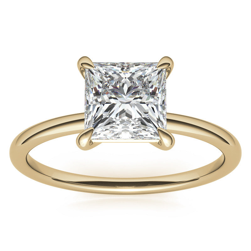 Princess cut Moissanite Petite Solitaire Ring
