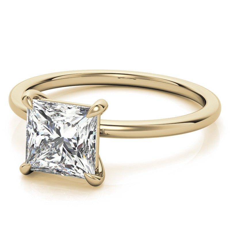 Princess cut Moissanite Petite Solitaire Ring