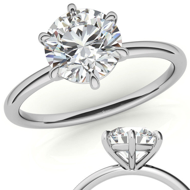 Round Brilliant Moissanite Petite Solitaire Ring
