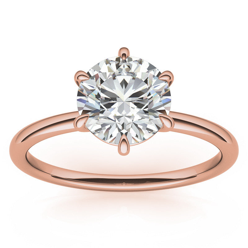Round Brilliant Moissanite Petite Solitaire Ring