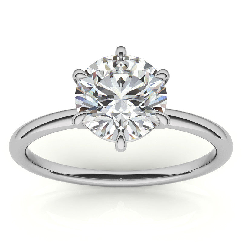 Round Brilliant Moissanite Petite Solitaire Ring
