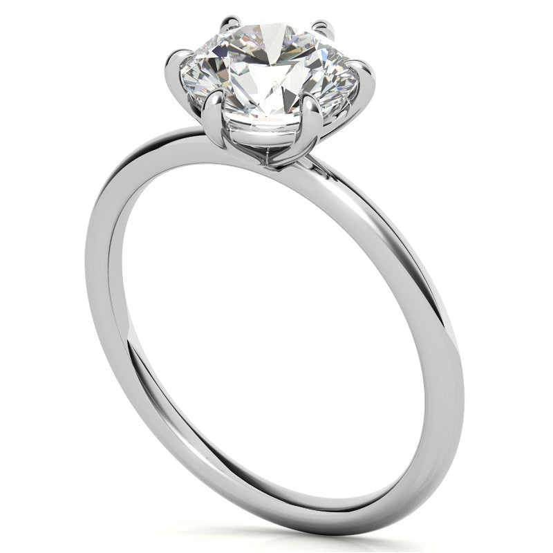 Round Brilliant Moissanite Petite Solitaire Ring