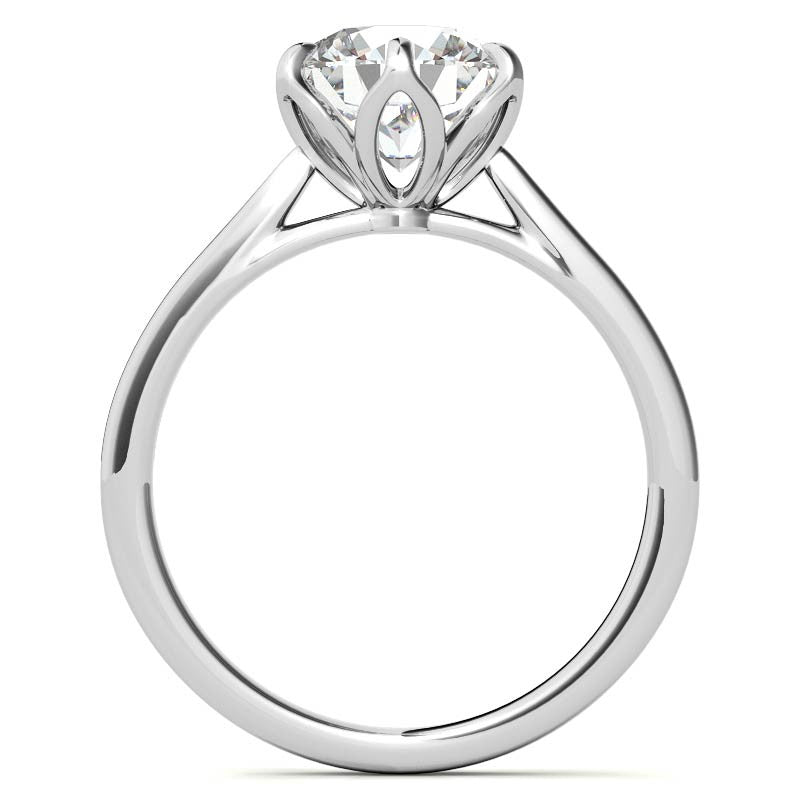 6-Prong Tulip Prong Round Brilliant Moissanite Solitaire Ring