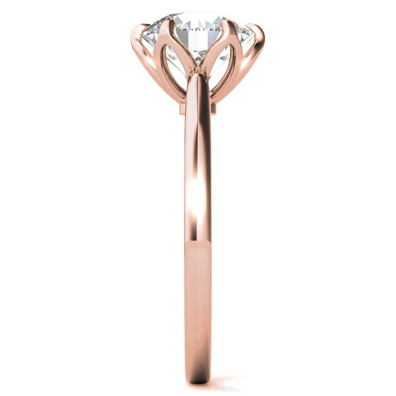 6-Prong Tulip Prong Round Brilliant Moissanite Solitaire Ring