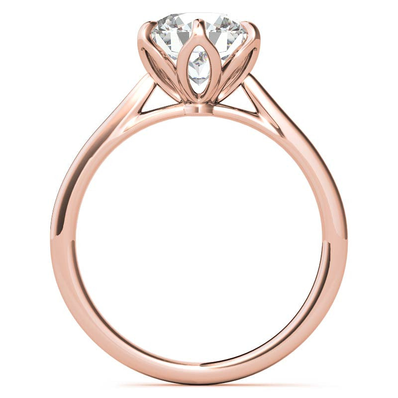 6-Prong Tulip Prong Round Brilliant Moissanite Solitaire Ring