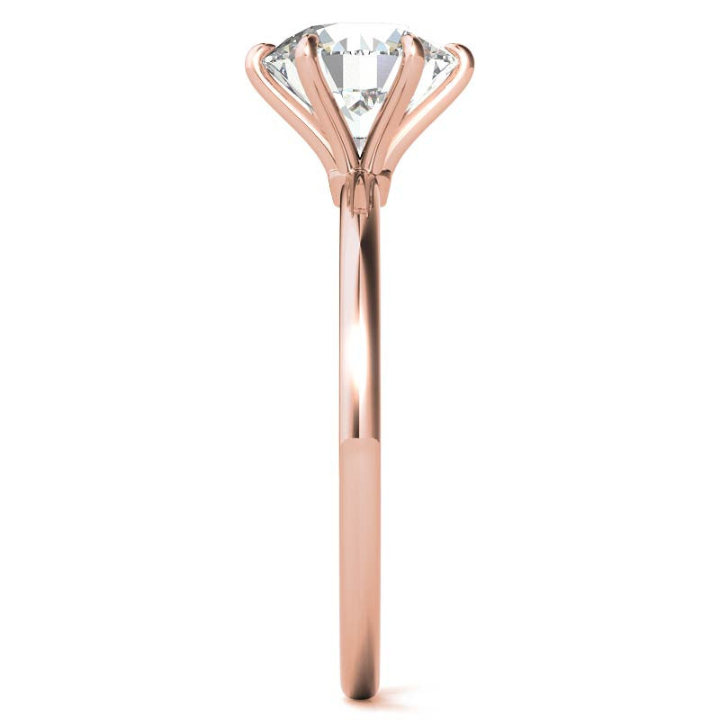 6 Claw Prong Round Petite Moissanite Solitaire Ring