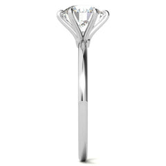 6 Claw Prong Round Petite Moissanite Solitaire Ring