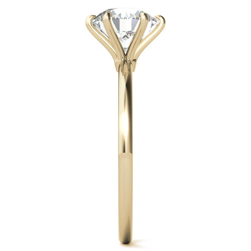 6 Claw Prong Round Petite Moissanite Solitaire Ring