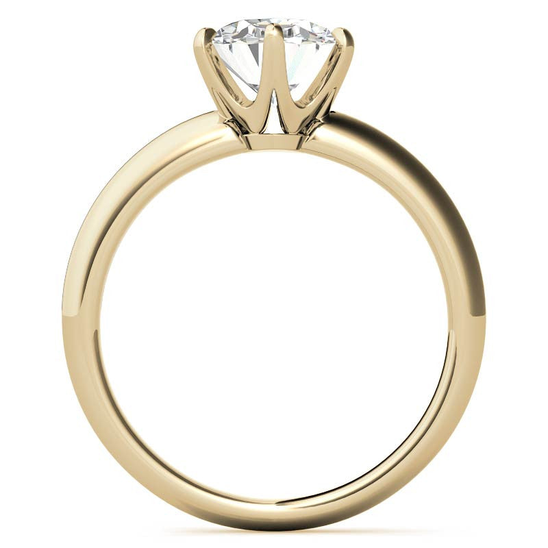 Knife-edge Oval Moissanite Solitaire Ring