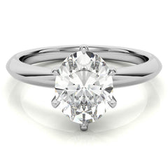 Knife-edge Oval Moissanite Solitaire Ring