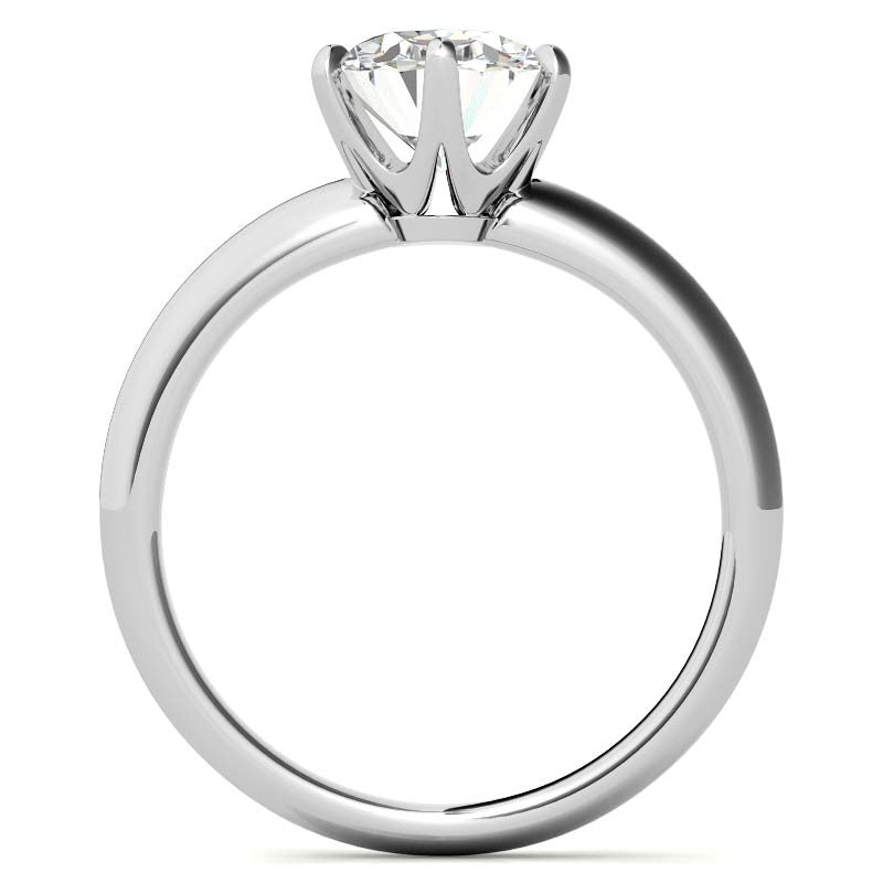 Knife-edge Oval Moissanite Solitaire Ring