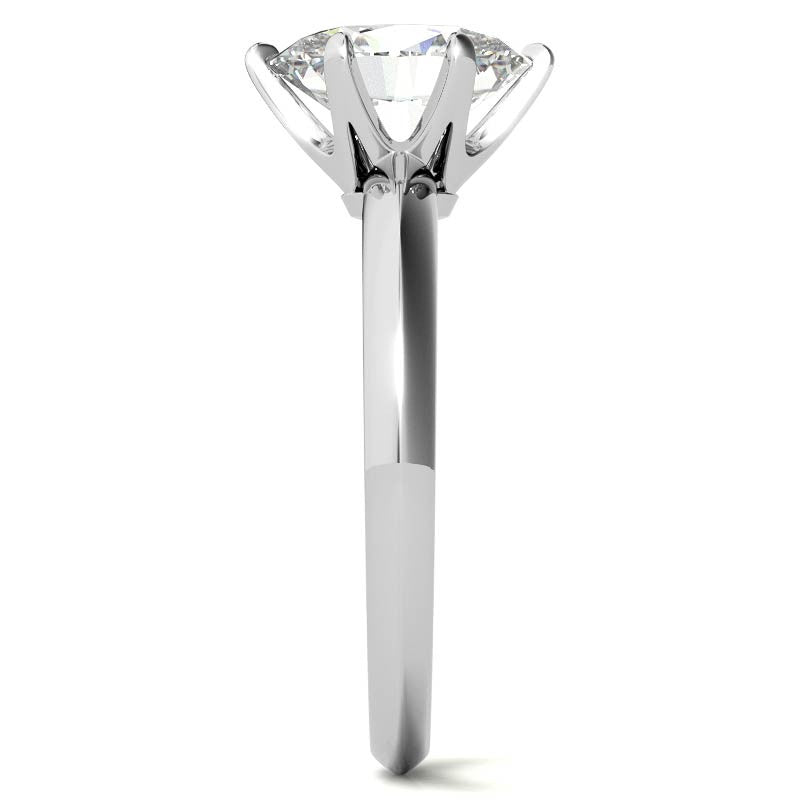 Knife-edge Oval Moissanite Solitaire Ring