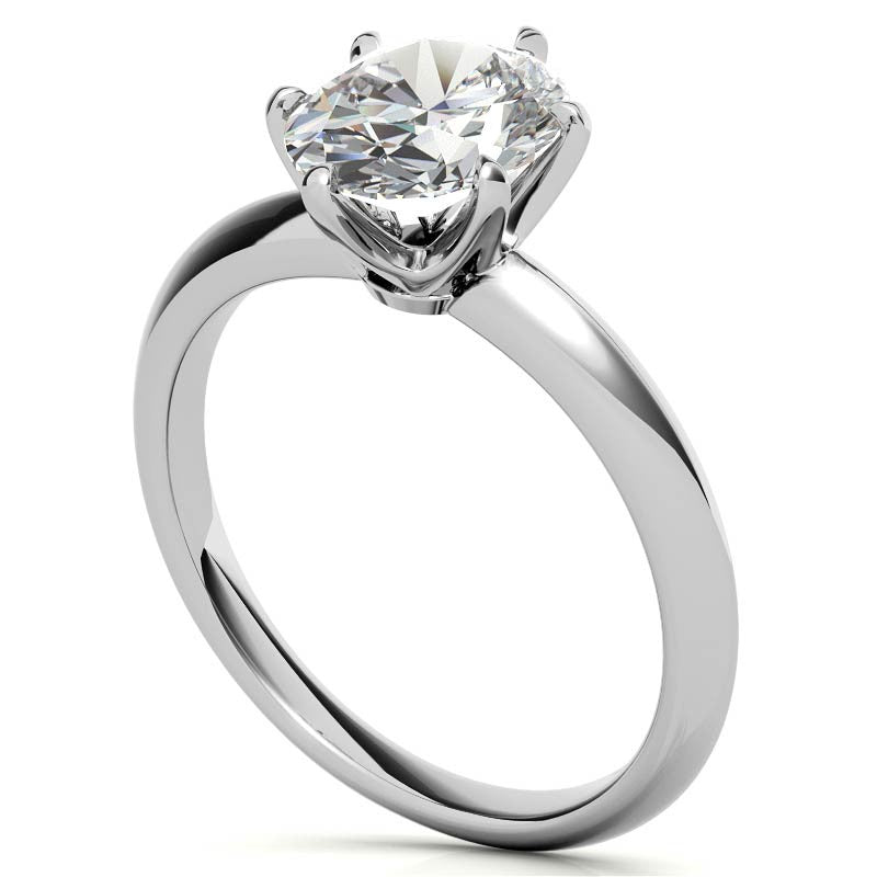 Knife-edge Oval Moissanite Solitaire Ring