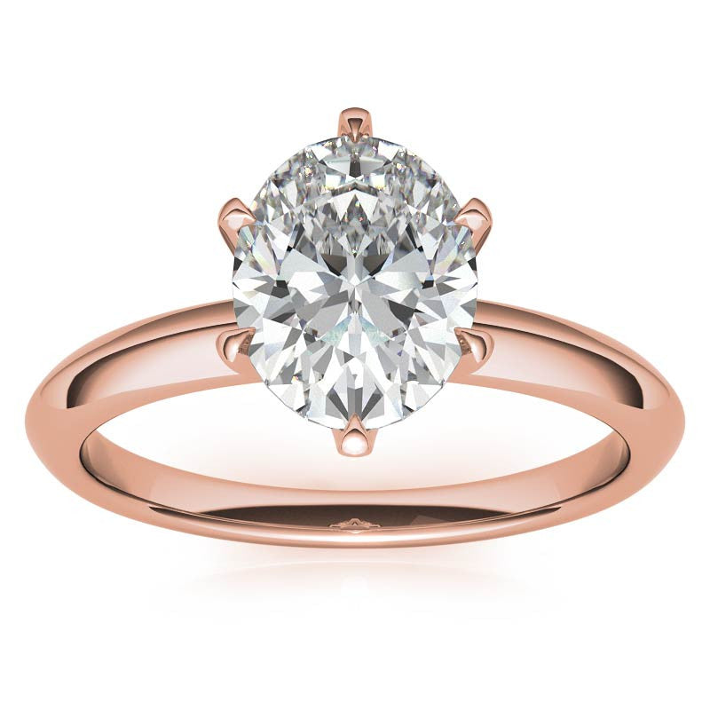Knife-edge Oval Moissanite Solitaire Ring