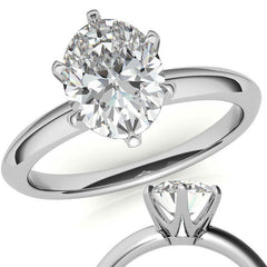 Knife-edge Oval Moissanite Solitaire Ring