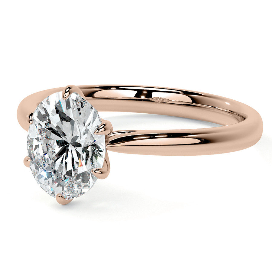 6-Prong Cathedral Oval Moissanite Solitaire Ring