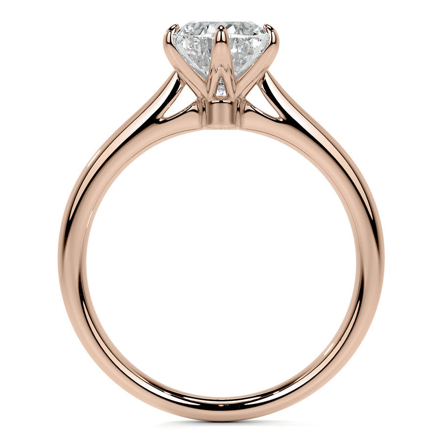 6-Prong Cathedral Oval Moissanite Solitaire Ring