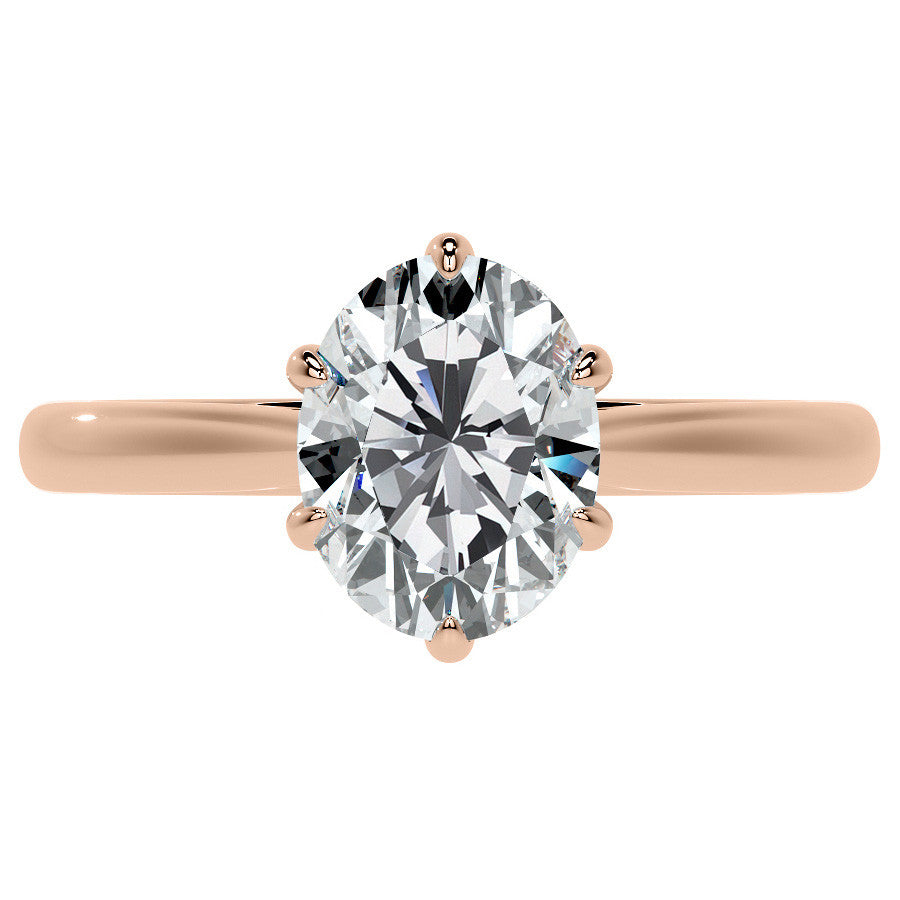 6-Prong Cathedral Oval Moissanite Solitaire Ring
