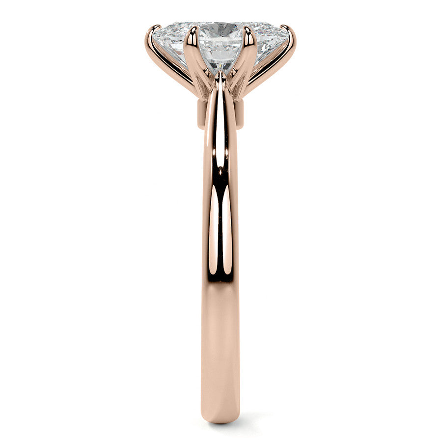 6-Prong Cathedral Oval Moissanite Solitaire Ring
