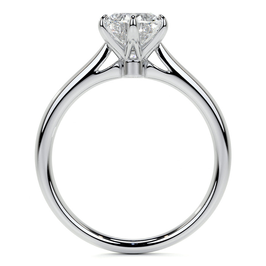 6-Prong Cathedral Oval Moissanite Solitaire Ring