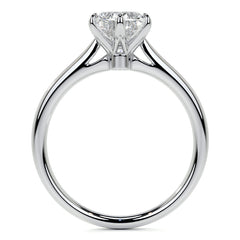 6-Prong Cathedral Oval Moissanite Solitaire Ring