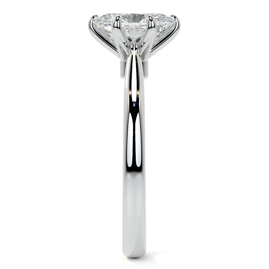 6-Prong Cathedral Oval Moissanite Solitaire Ring