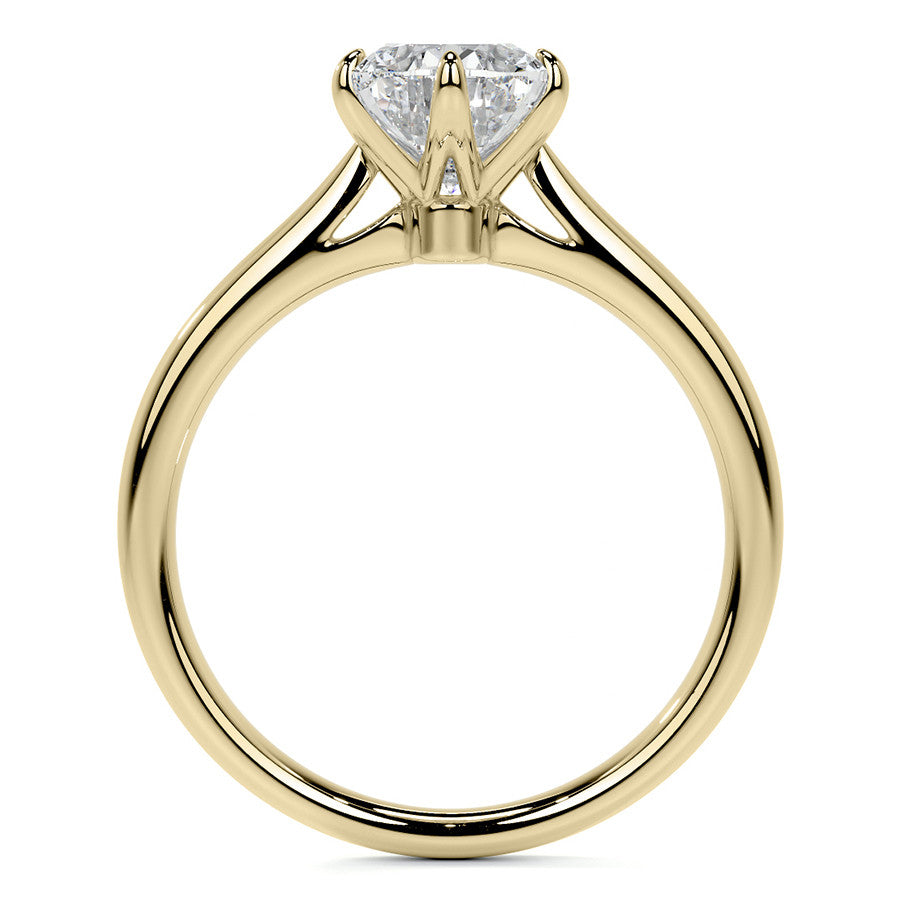 6-Prong Cathedral Oval Moissanite Solitaire Ring