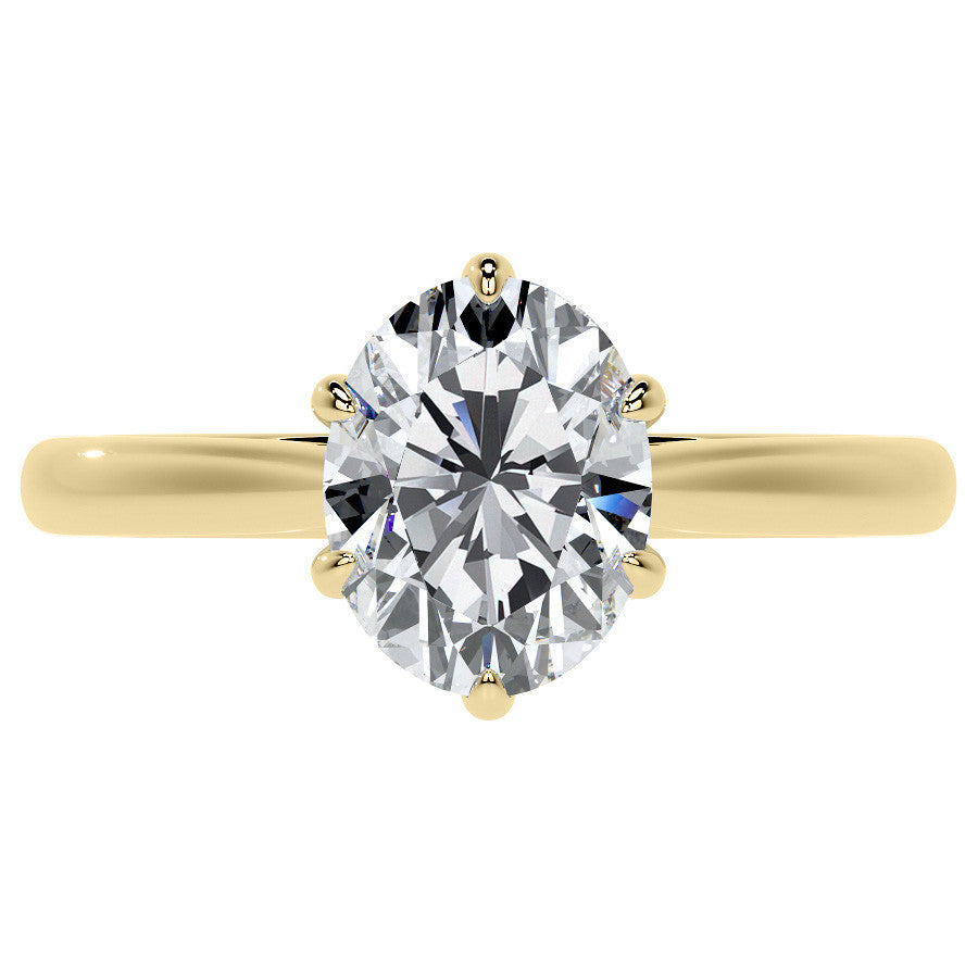 6-Prong Cathedral Oval Moissanite Solitaire Ring